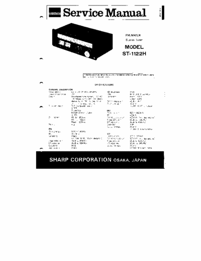 Sharp ST-1122H Service manual for Sharp ST-1122H stereo tuner